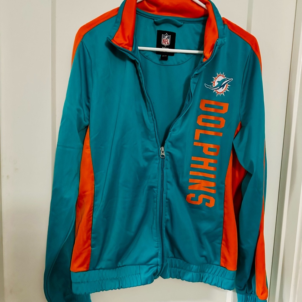 NFL XL Women MIAMI DOLPHINS Zipper Sweatshirt